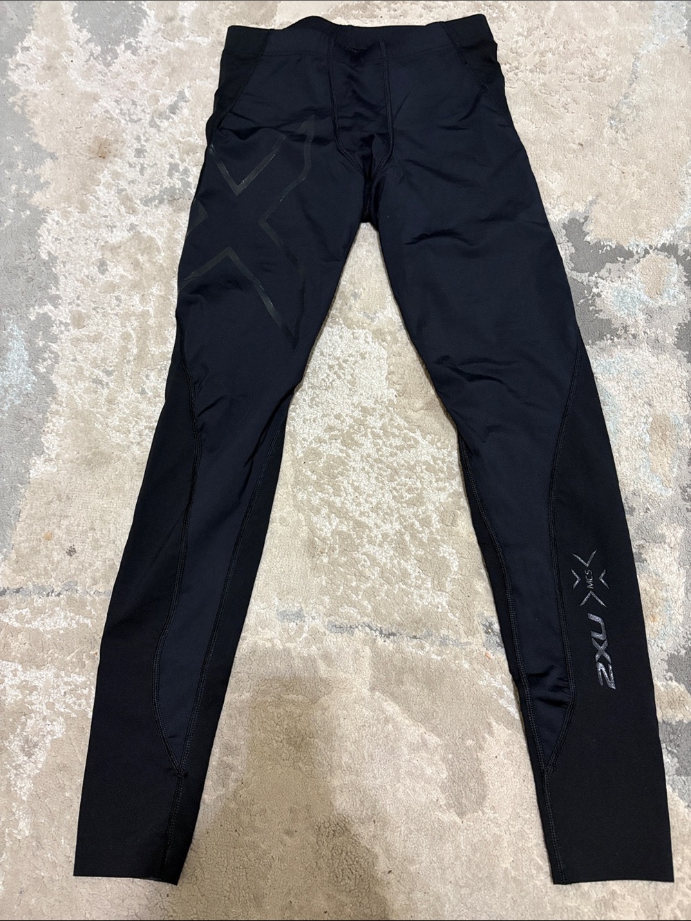 2XU Black Men's Compression Leggings with Reflective Logos